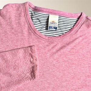 Faherty XL Reversible Long Sleeve Tee Pink Blue Stripe Pima Cotton Soft Coastal